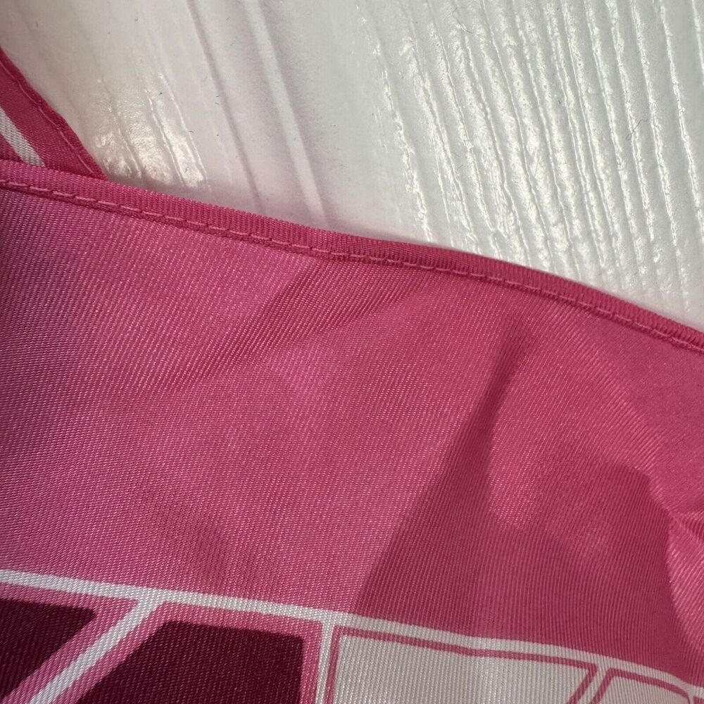 St‎ Ramon Se Rectangle Scarf Pink White Geometric - Picture 3 of 6